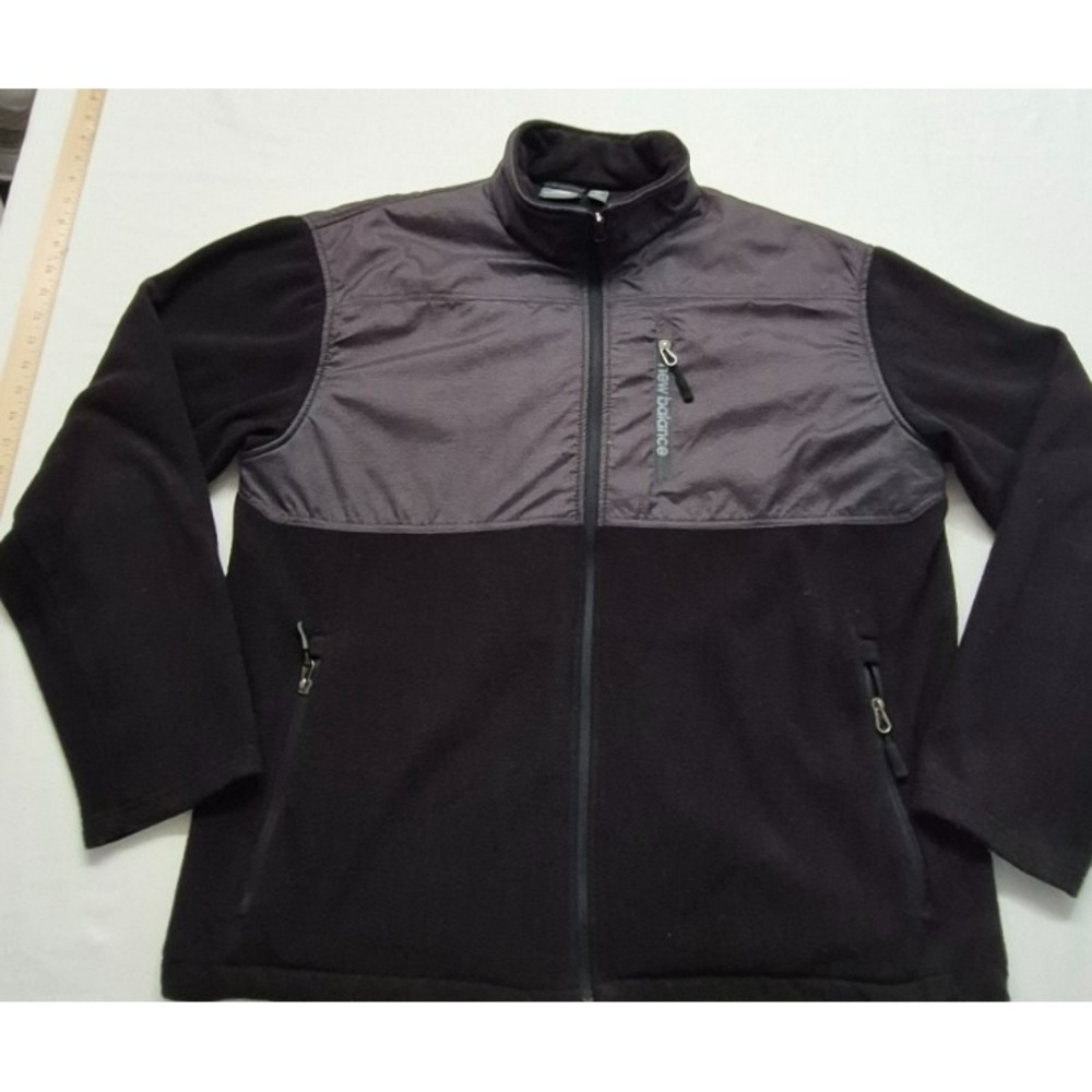 New Balance Fleece Jacket‎ Men's Black Zip Up Tech Windbreaker SZ. XL